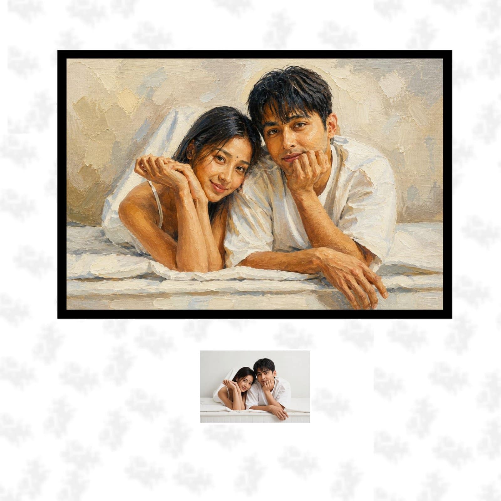 Couple Handmade Painting Frame Display